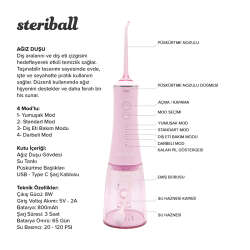 Steriball Taşınabilir Ağız Duşu - Pembe - 3