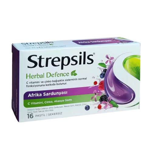 Strepsils Herbal Afrika Sardunyası 16 Pastil - Strepsils Herbal