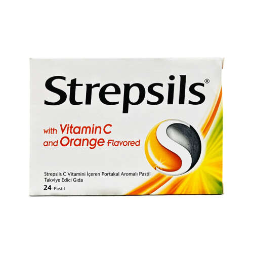 Strepsils Herbal C Vitaminli Portakal Aromalı Pastil Takviye Edici Gıda 24 Adet - Strepsils Herbal