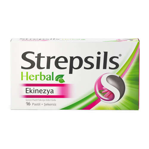 Strepsils Herbal Ekinezya İçerikli Pastil Takviye Edici Gıda 16 Pastil - Strepsils Herbal