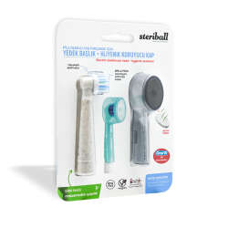 Steriball Pilli Şarjlı Diş Fırçanız için Yedek Başlık + Hijyenik Koruyucu Kap - 2