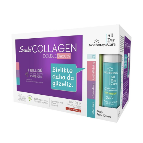 Suda Collagen Double Beauty Kolajen Karpuz Aromalı 30x10gr - Suda Collagen