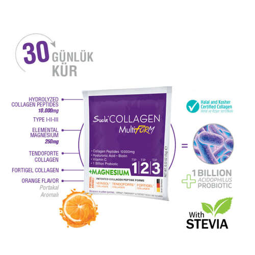 Suda Collagen Multiform+ Magnesium 30 x 15 gr - Portakal Aromalı - 2