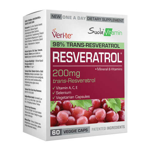 Suda Vitamin Resveratrol 60 Bitkisel Kapsül - Suda Vitamin