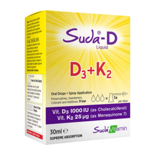 Suda Vitamin Suda-D D3+K2 Takviye Edici Gıda 30 ml - Suda Vitamin