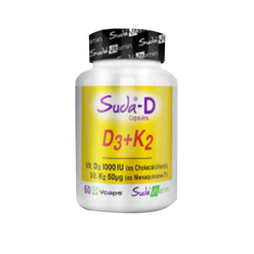 Suda Vitamin Suda-D D3+K2 Takviye Edici Gıda 60 Kapsül - Suda Vitamin
