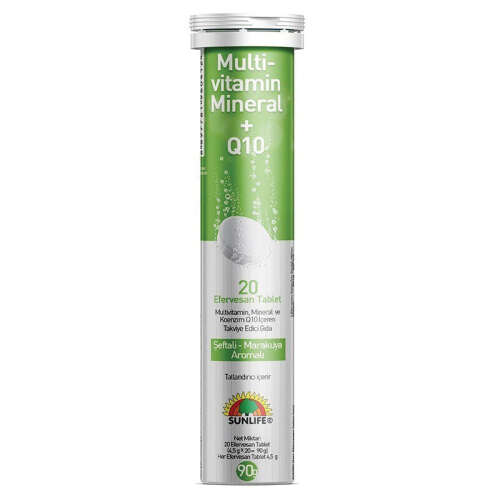 Sunlife Multivitamin & Mineral + Q10 Efervesan 20 Tablet - Sunlife