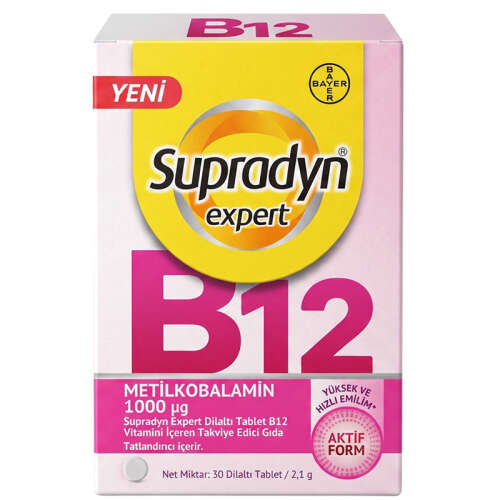 Supradyn Expert Dilaltı Tablet B12 Vitamini İçeren Takviye Edici Gıda 30 Tablet - Supradyn
