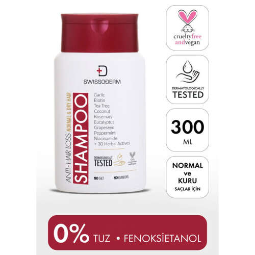 Swissoderm Saç Dökülmesine Karşı Şampuan 300 ml - Normal Kuru Saç Tipi - 2