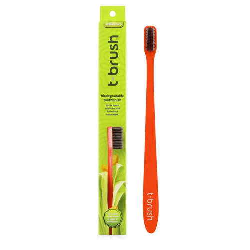 T Brush Bioçözünür Diş Fırçası Orta Sert Kırmızı - T-Brush