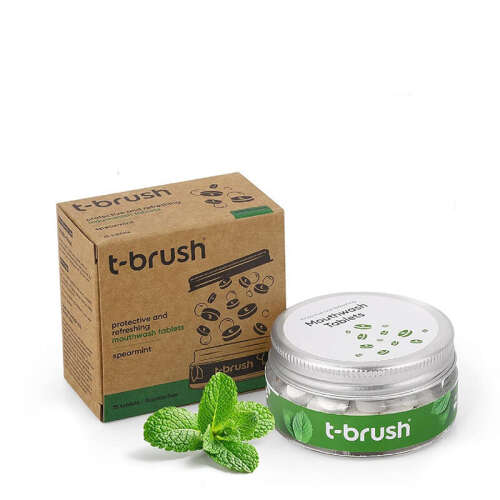 T Brush Nane Aromalı Ağız Çalkalama Tableti Florürsüz 75 Tablet - T-Brush