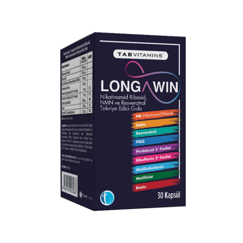 Tab Vitamins Longawin Nikotinamid Ribosid, NMN ve Resveratrol İçeren Takviye Edici Gıda 30 Kapsül - 1