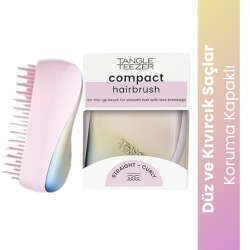 Tangle Teezer Compact Styler Matte Ombre Chrome Saç Fırçası - Düz ve Kıvırcık Saçlar İçin Çanta Boy Tarak - 1