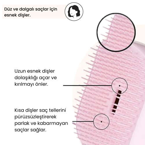 Tangle Teezer Compact Styler Matte Ombre Chrome Saç Fırçası - Düz ve Kıvırcık Saçlar İçin Çanta Boy Tarak - 5