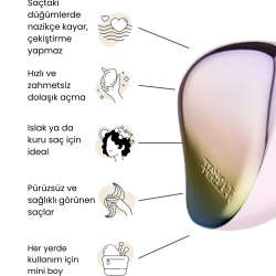 Tangle Teezer Compact Styler Matte Ombre Chrome Saç Fırçası - Düz ve Kıvırcık Saçlar İçin Çanta Boy Tarak - 6