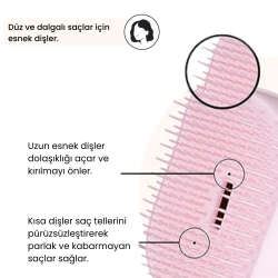 Tangle Teezer Compact Styler Pink Matte Chrome Saç Fırçası - Düz ve Kıvırcık Saçlar için Çanta Boy Tarak - 3