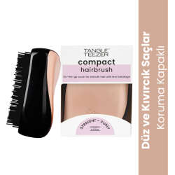 Tangle Teezer Compact Styler Rose Gold Black Saç Fırçası -Kıvırcık ve Düz Saçlar için Seyahat Boy Tarak - 2