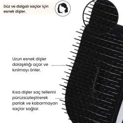 Tangle Teezer Compact Styler Rose Gold Black Saç Fırçası -Kıvırcık ve Düz Saçlar için Seyahat Boy Tarak - 4