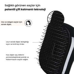 Tangle Teezer Compact Styler Rose Gold Black Saç Fırçası -Kıvırcık ve Düz Saçlar için Seyahat Boy Tarak - 2