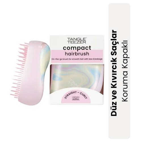 Tangle Teezer Compact StylerIce Cream Swirl Saç Fırçası - Düz ve Kıvırcık Saçlar için Seyahat ve Çanta Boy Tarak - 2