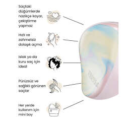 Tangle Teezer Compact StylerIce Cream Swirl Saç Fırçası - Düz ve Kıvırcık Saçlar için Seyahat ve Çanta Boy Tarak - 4