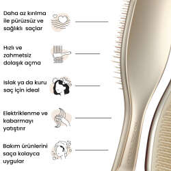 Tangle Teezer Ultimate Detangler Chrome Champagne Gold Islak ve Kuru Düz ve Kıvırcık Saçlar için Saç Fırçası-Tarak - 3