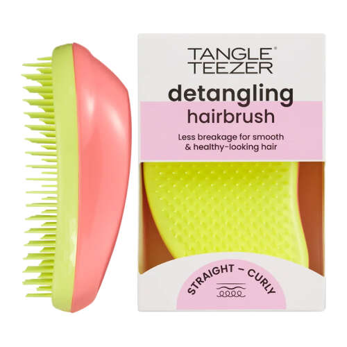 Tangle Teezer Original Salmon Pink Yellow Düz ve Kıvırcık Saçlar için Saç Fırçası-Tarak - Tangle Teezer