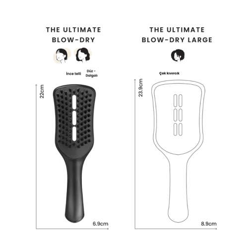 Tangle Teezer The Ultimate Blow Dry Jet Black Tüm Saç tipleri için Saç Şekillendirici Fön Fırçası-Tarak - 5