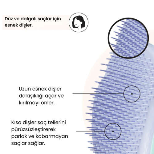 Tangle Teezer Original Fine Fragile İnce Telli ve Yıpranmış Saçlar İçin Mint-Lilac Saç Fırçası-Tarak - 4