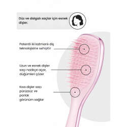 Tangle Teezer Mini Ultimate Detangler Satin Pink Chrome Saç Fırçası-Tarak Mini Boy - 3