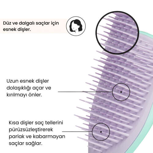 Tangle Teezer The Ultimate Detangler Mint ve Lilac Eletriklenme Önleyici Mini Boy Tarak - Düz ve Kıvırcık Saçlar - 4