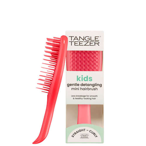 Tangle Teezer The Ultimate Detangler Kids Pink Punch Mini Boy Düğüm açıcı Saç Fırçası-Tarak - Düz ve Kıvırcık Saçlar - Tangle Teezer