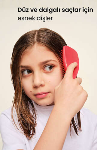 Tangle Teezer The Ultimate Detangler Kids Pink Punch Mini Boy Düğüm açıcı Saç Fırçası-Tarak - Düz ve Kıvırcık Saçlar - 4