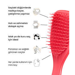 Tangle Teezer The Ultimate Detangler Kids Pink Punch Mini Boy Düğüm açıcı Saç Fırçası-Tarak - Düz ve Kıvırcık Saçlar - 3