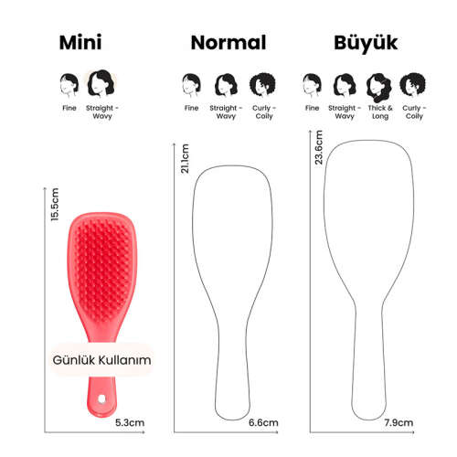 Tangle Teezer The Ultimate Detangler Kids Pink Punch Mini Boy Düğüm açıcı Saç Fırçası-Tarak - Düz ve Kıvırcık Saçlar - 7