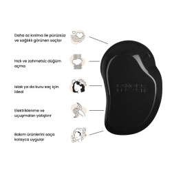 Tangle Teezer Original Panther Black Düz-Kıvırcık Saçlar için Saç Fırçası-Tarak - 2
