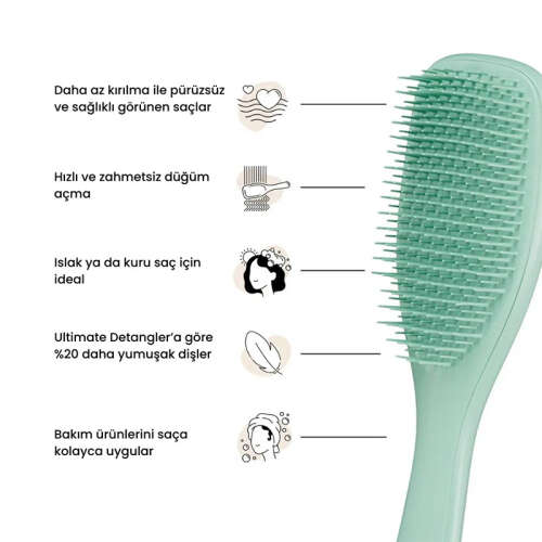 Tangle Teezer The Ultimate Detangler Fine Fragile Dark Teal İnce ve Hassas Saçlar için Kırılma Önleyici Tarak - 3