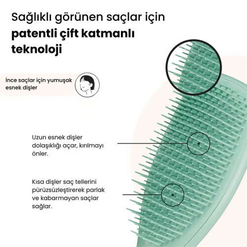 Tangle Teezer The Ultimate Detangler Fine Fragile Dark Teal İnce ve Hassas Saçlar için Kırılma Önleyici Tarak - 3