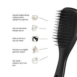 Tangle Teezer The Ultimate Detangler Black Eletriklenme Önleyici Mini Boy Tarak - Düz ve Kıvırcık Saçlar - 3