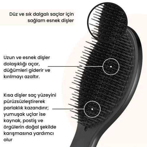 Tangle Teezer The Ultimate Styler Black Tüm Saç Tipleri için Kuru Şekillendirme ve Hacim Etkili Tarak - 4