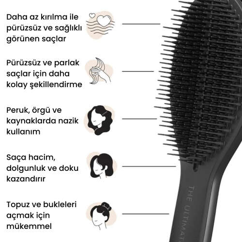 Tangle Teezer The Ultimate Styler Black Tüm Saç Tipleri için Kuru Şekillendirme ve Hacim Etkili Tarak - 5