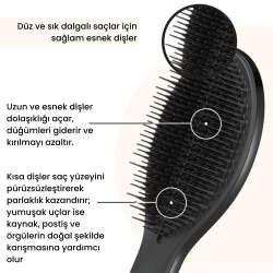 Tangle Teezer The Ultimate Styler Black Tüm Saç Tipleri için Kuru Şekillendirme ve Hacim Etkili Tarak - 4