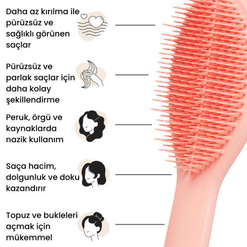 Tangle Teezer The Ultimate Styler Peach Tüm Saç Tipleri için Kuru Şekillendirme ve Hacim Etkili Tarak - 7