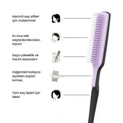 Tangle Teezer The Ultimate Volumizer Hacim veren Lila Saç ve Topuz Fırçası-Tarak - 2