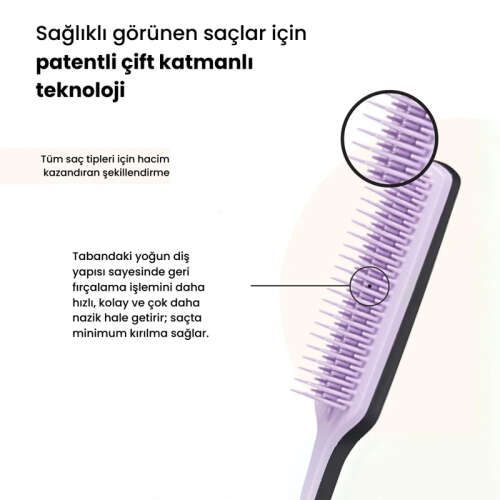 Tangle Teezer The Ultimate Volumizer Hacim veren Lila Saç ve Topuz Fırçası-Tarak - 3