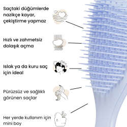 Tangle Teezer The Ultimate Detangler Digital Lavender Eletriklenme Önleyici Mini Boy Tarak - Düz - Kıvırcık Saçlar - 7