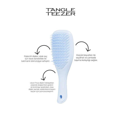 Tangle Teezer The Ultimate Detangler Digital Lavender Eletriklenme Önleyici Mini Boy Tarak - Düz - Kıvırcık Saçlar - 5