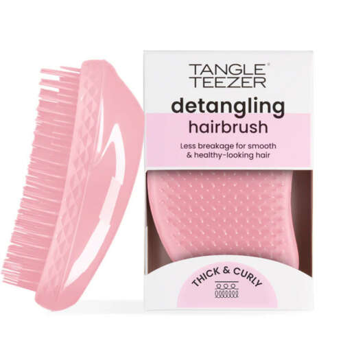 Tangle Teezer Original Thick Curly Pink Kıvırcık ve Sık Bükleli Saçlar için Saç Fırçası-Tarak - Tangle Teezer