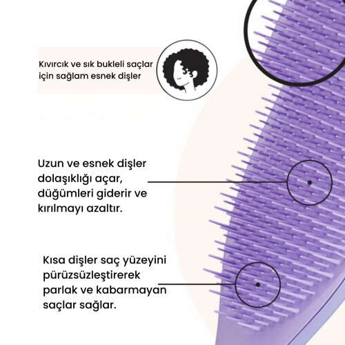 Tangle Teezer The Ultimate Detangler Naturally Curly Eletriklenme Önleyici Saç Fırçası-Tarak - Dalgalı Saçlar - 4