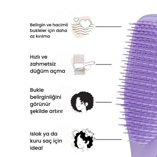 Tangle Teezer The Ultimate Detangler Naturally Curly Eletriklenme Önleyici Saç Fırçası-Tarak - Dalgalı Saçlar - 5